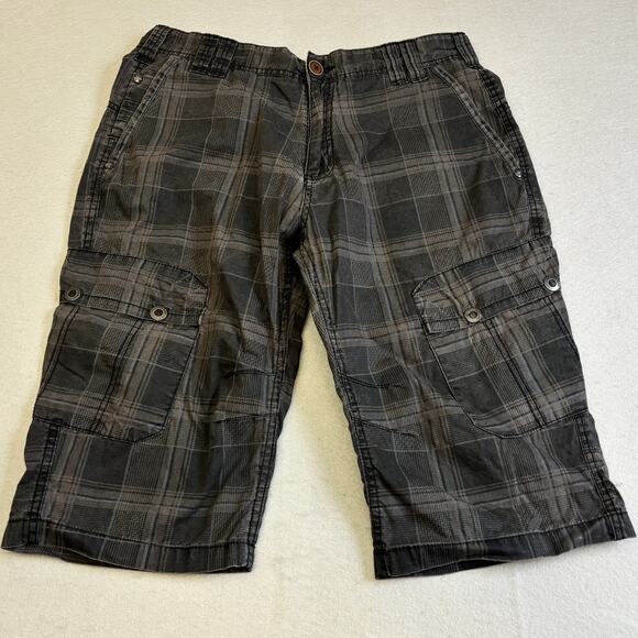 Vtg Projek Raw Cargo Shorts Mens 34 Plaid Y2K Casual Gorpcore Normcore Lot 5942 - Picture 1 of 11